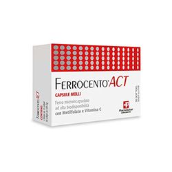 Ferrocento® ACT Integratore Alimentare per Carenze nutrizionali di Ferro, Acido Folico, Vitamina C - Ottimale per Donna in Gravidanza e Allattamento - Ferro microincapsulato con ottima tollerabilità