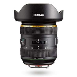 HD Pentax-DA 11-18 mmf2.8Ed DC AW Zoom Ultra Grande Angular de 17 - 27,5 mm (Equivalente em 35 mm) resistente ao clima, fotos nítidas e com alto contraste sem reflexos nem efeito fantasma AF
