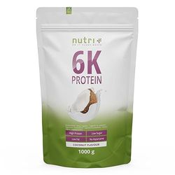 Nutri-Plus 6K Poudre de protéines végétaliennes - Noix de coco - sachet de 1 kg - isolat de protéines végétalien - hautement dosé