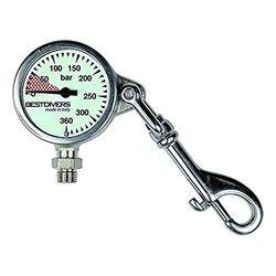Best Divers Ab0778 Manometer Sub, verchroomd messing, 5,2 x 2,5 cm