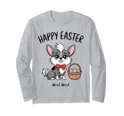 Perro Crestado Chino Felices Pascuas Manga Larga