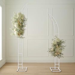 Wedding Photography Backdrop - Split Arch Frame Set, White Metal Arches for Weddings, Photo Backdrop with 1.8M and 2.1M Frames for Wedding Events and Celebrations