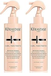 Kérastase Curl Manifesto, Curl Reactivating Spray for In-between Washes, For Curly and Coily Hair, With Manuka Honey and Ceramide, Refresh Absolu, 190 ml (Pack of 2)