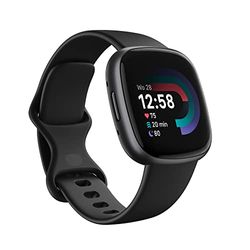 Fitbit Versa 4 Fitness Smartwatch met ingebouwde GPS en batterijduur tot 6 dagen - compatibel met iOS 15 of hoger en Android OS 9.0 of hoger, zwart/grafiet aluminium