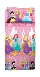 Princess, Set Lenzuolo Letto Singolo, Completo Letto Singolo Disney, Lenzuolo Sopra, Lenzuolo Con Angoli, Federa, Rosa, Disney, 100% Cotone, Prodotto Ufficiale