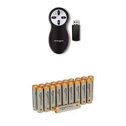 Kensington Télécommande de Présentation USB Sans Fil et Sans Laser, Compatible avec Windows & macOS - Portée 20m (K33373EU) avec les batteries Amazon Basics