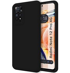 Tumundosmartphone Zachte vloeibare siliconen beschermhoes voor Xiaomi Redmi Note 12 Pro 4G, zwart
