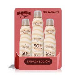 Hawaiian Tropic Bruma Silk Hydration Air Soft Tripack Lozione Solare Spray Spray Vaporizzazione SPF 50, 220 ml - 3 pezzi (La confezione può variare)