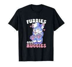 Furries Give Huggies I Cute Cosplay Furry Fandom Maglietta