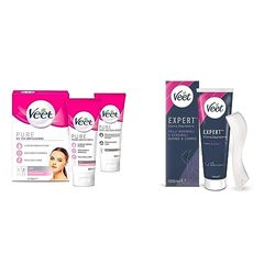 Veet Kit Completo Depilazione Viso, Crema Depilatoria e Crema Post Epilazione, 2x 50 ml + Veet Expert Crema Depilatoria Gambe e Corpo Pelli Normali e Sensibili, 100 ml