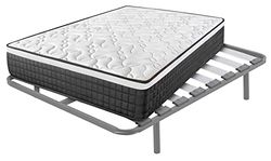 Cama express Colchón Viscoelastico Origin + Somier Hermes con 5 Patas 32 cm, Medida : 135 x 200 cm