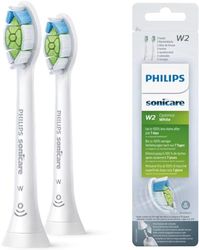 Philips Sonicare HX6062/10 Pack da 2 Testine di Ricambio W2 Optimal White Standard per Spazzolino Elettrico Sonico, con RFID, Per Denti Bianchi, Bianco