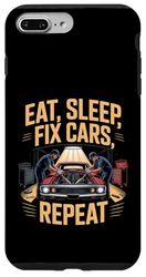 Fix Cars Eat Sleep Repeat Auto Mechanic Design Case for iPhone 7 Plus/8 Plus
