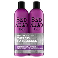 Bed Head by TIGI Dumb Blonde Shampoo e Balsamo per Capelli Colorati e Biondi Naturali, 2x750 ml