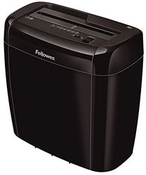 Fellowes 36C - Destructora trituradora de papel, corte en partículas, destruye hasta 6 hojas, uso personal, tritura tarjetas de crédito, color Negro