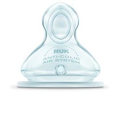 Nuk First Choice – 710011 – 2 Tétine Silicone – första valet + midja 1 – eau – S