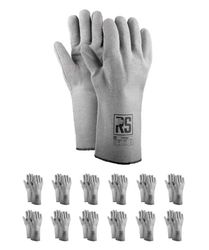 RS THERM Gants de soudeur Gants de montage en coton mélangé et polyester/Taille 11/12 paires/Blanc/Gants de travail/Gants de protection