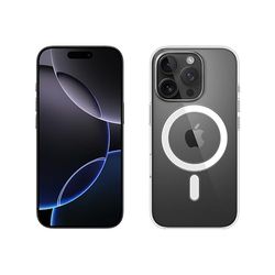 Apple iPhone 16 Pro (256 GB) - Zwart titanium + Doorzichtig hoesje met MagSafe