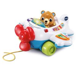 VTech - Avión Infantil Lolo Piloto, Juguete de Arrastre, Enseña Letras, números y Vocabulario, estimulación Musical, Regalo bebés +9 Meses, Contenido en español