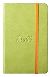 RHODIA 118646C - Anis Rigid Notitieboek - A6 - Gevoerd - 192 pagina's - Ivoor Clairefontaine Papier 90 g/m - Bladwijzer, Elastische sluiting - Kunstlederen omslag - Rhodiarama Collection