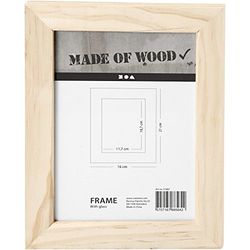 Photo Frame, size 21x16 cm, hole size 16,7x11,7 cm, pine, 1pc
