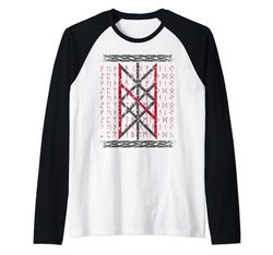 Nordic Mythology Viking: Runic Alphabets Hagalaz Camiseta Manga Raglan