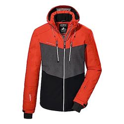 killtec Uomo Giacca da sci/giacca funzionale con cappuccio staccabile con cerniera e ghetta antineve KSW 45 MN SKI JCKT, dark orange, L, 38699-000