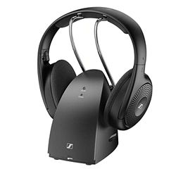 Sennheiser Cuffie Wireless RS 120-W, On-Ear per un Ascolto TV, 3 Modalità Audio, Controllo del Volume, Portata del Segnale di 60 m, Combinazione Trasmettitore, Caricatore, Colore Nero