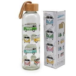Puckator Gourde en verre avec bouchon en bambou 500 ml - Volkswagen T1 - Summer & Surf