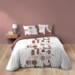 Douceur d'Intérieur Chilipop Parure 3 Pezzi, 240 x 220 cm, 100% Cotone, Rosa