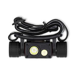 NEDIS Lámpara frontal LED – Funciona con pilas/alimentación a través de USB – 3,7 V DC – Pilas incluidas – Recargable – Flujo luminoso nominal: 1000 lm – Rango de luz: 180 m