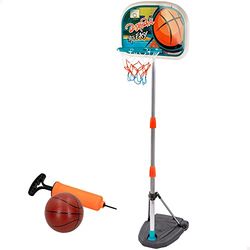 COLORBABY 49538, Canasta baloncesto exterior portátil para niños, CB Toys, Altura regulable de 94,5cm a 165cm, Incluye depósito para rellenar con agua o arena, Fácil Montaje