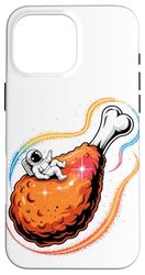 Astronaut Space Fried Chicken Planet Stars Galaxy Case for iPhone 16 Pro Max