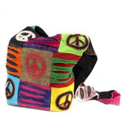 Ethnic Sling Bag - Sand / Peace