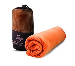 Norstat Asciugamano sportivo in microfibra con custodia per il trasporto, colore: arancione, 76 x 152 cm