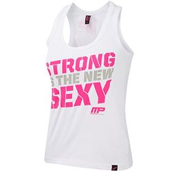 di MusclePharm Donne Stampato Vest-Bianco, Piccolo, S