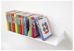 TEEbooks Boekenplank - Set van 2 planken - Staal - Wit - 45 x15 x 25 cm - Voor grootformaat boeken, strips, kunstboeken