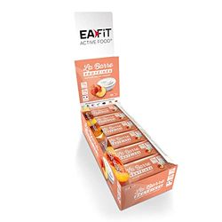 Barres protéinées EAFIT | Proteine barre, Fitness, musculation| Nutrition sportive saine pour prise de muscle | Faible en sucre | 15g de protéines | Peche/yaourt | 24 barres de 46g | Marque Française