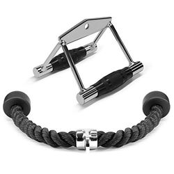 Yes4All Unisex Jxlx Yes4All Dubbele D Handvat Kabel Bevestiging en Triceps Pull Down Touw 2 in 1 Combo voor Kabel Machin, E. Dubbele D Handvat + TricepRope, 25 lbs UK