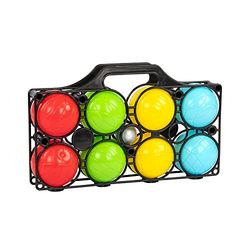 Idena 40409-Boccia 8 colorate, pallina e cestino per il trasporto, abilità per bambini e adulti, gioco sportivo per esterni, ideale per l'estate, in giardino o al parco, Multicolore, 40409