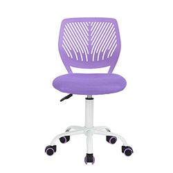 FurnitureR Chaise de Bureau Moderne sans Bras pour Salle d'étude/Bureau à Domicile des Enfants, Chaise d'ordinateur pivotante Ergonomique réglable en Hauteur – Violet
