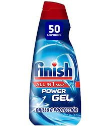 Finish All in 1 Max Power gel brilho e proteção detergente gel para máquina de lavar louça, 50 doses