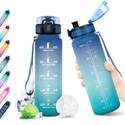 KollyKolla Motywacyjna butelka dla dzieci, 500 ml, sportowa butelka na wodę, bez wycieków, butelka na siłownię z oznaczeniem czasu, nie zawiera BPA, butelka na siłownię, bieganie, jogę, biuro, szkołę