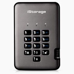 iStorage diskAshur PRO2 16TB 256-bitars 1TB USB 3.1 FIPS Level 3-certifierad, säker krypterad hårddisk IS-DAP2-256-SSD-16000-C-X