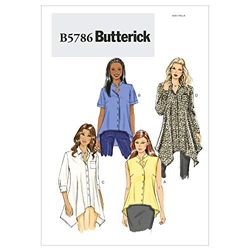 Butterick Patterns B5786 storlek F5 16-18-20-22-24 damtröja, 1-pack, vit