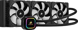 Corsair iCUE H150i RGB PRO XT Refroidissement Liquide pour Processeur (Radiateur de 360 mm, Trois Ventilateurs Corsair ML PWM de 120 mm, 400-2400 RPM, Pompe RGB Multizone Dynamique) Noir