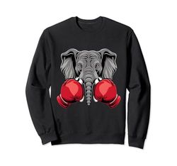 Divertido elefante de kickboxing o boxeo Sudadera