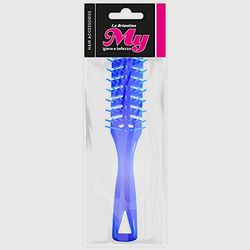 La Briantina Rectangular Hair Brush with Straight Teeth, Detangling and Light, Random Color