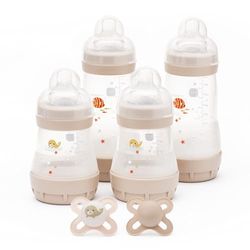MAM Feed and Soothe Set, Anti-Colic Newborn Bottle Set Complete with Baby Soothers, Suitable from 0+ Months, Ideal Baby Gift Set For New Parents, Ivory (Designs May Vary)