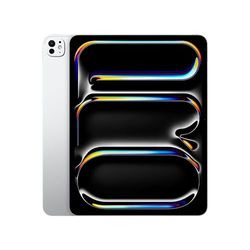 Apple iPad Pro 13" (M4): Ultra Retina XDR-display, 2 TB, Landscape 12 MP camera aan de voorkant/12 MP camera aan de achterkant, LiDAR-scanner, wifi 6E, Face ID, Glas met nanotextuur – Zilver